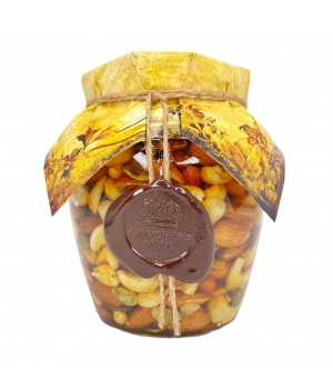 Мед з горіхами (мигдаль, кешью, гарбуз) 850 г. 